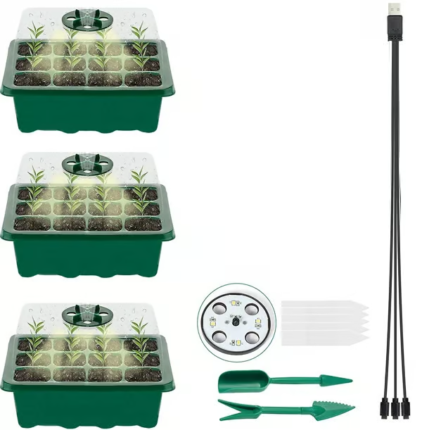 Spring Hot Sale 50%🌱Adjustable Humidity Seed Starter Trays with Grow Light